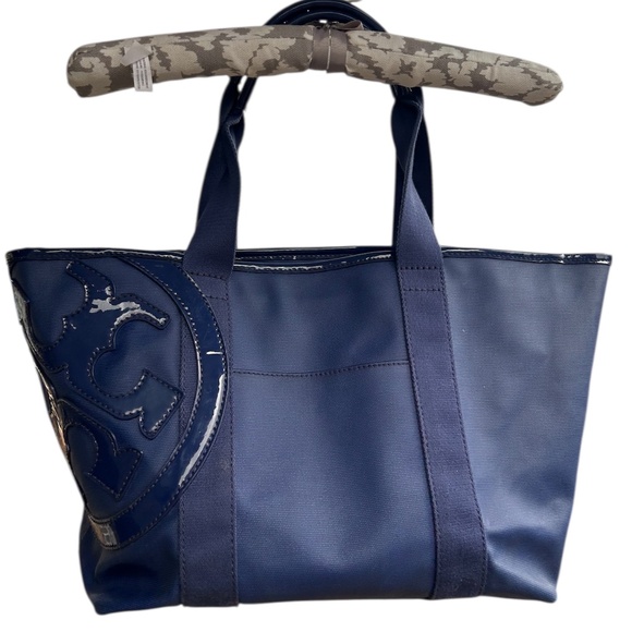 Tory Burch Navy Cobalt Blue Tote Purse - Picture 1 of 11